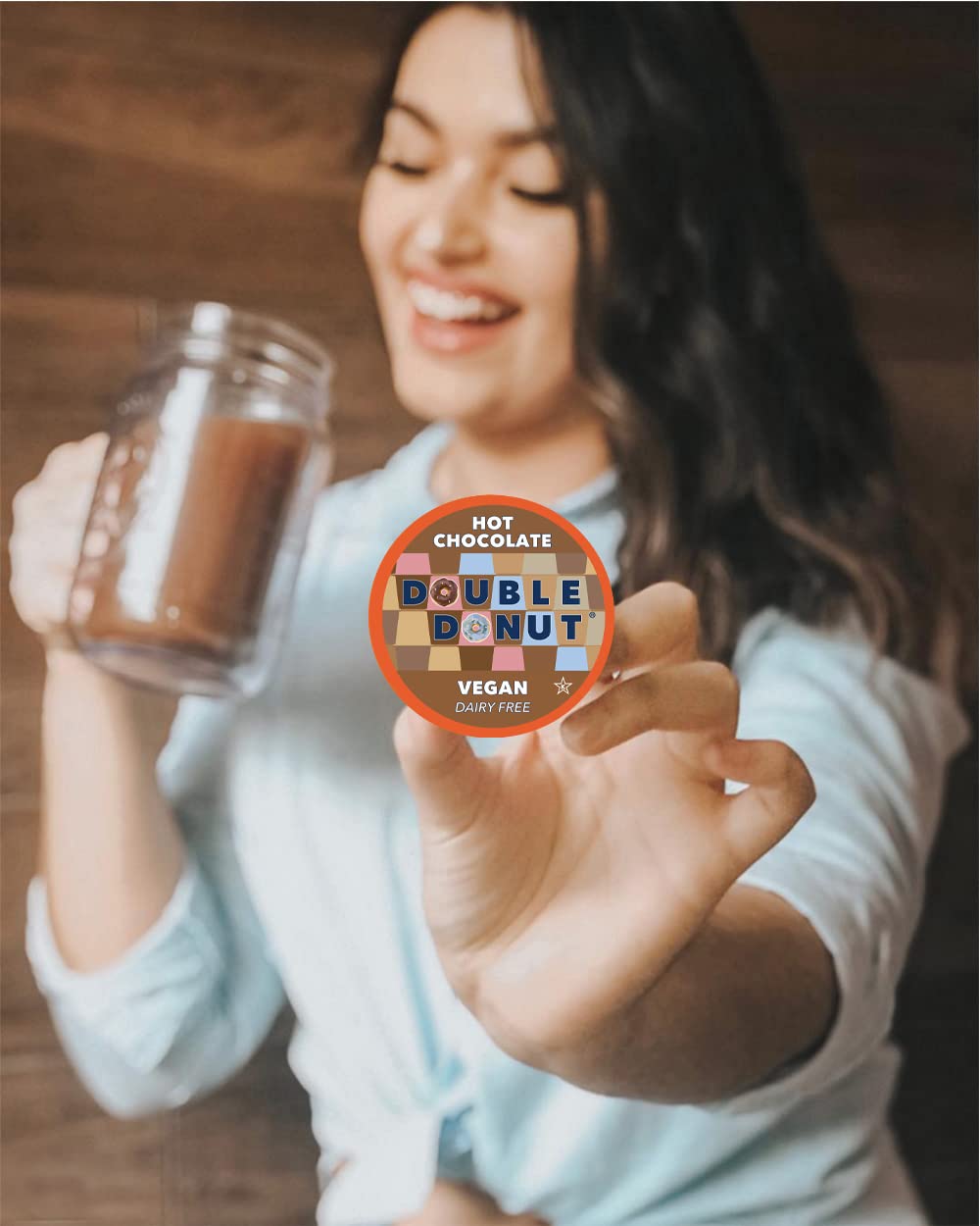 Double Donut Dairy Free Hot Chocolate Pods, Vegan Keurig Cups, 22 Count