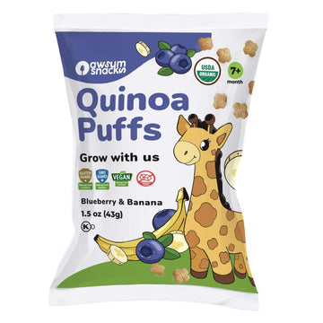 Awsum Snacks Variety Baby Puffs (4 Bags 1.5Oz Bags) - Happy Healthy Baby Snack - Natural Plant Based Puffed Snacks - Kosher Non 
