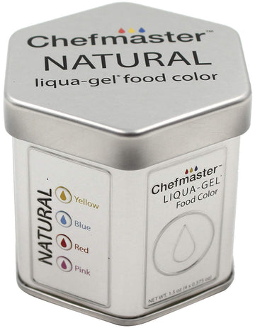 Chefmaster Natural Liqua-Gel Food Coloring Kit, 4 Count Pack, Plant-Based, Vibrant Colors, 0.37 Fl Oz each, Red