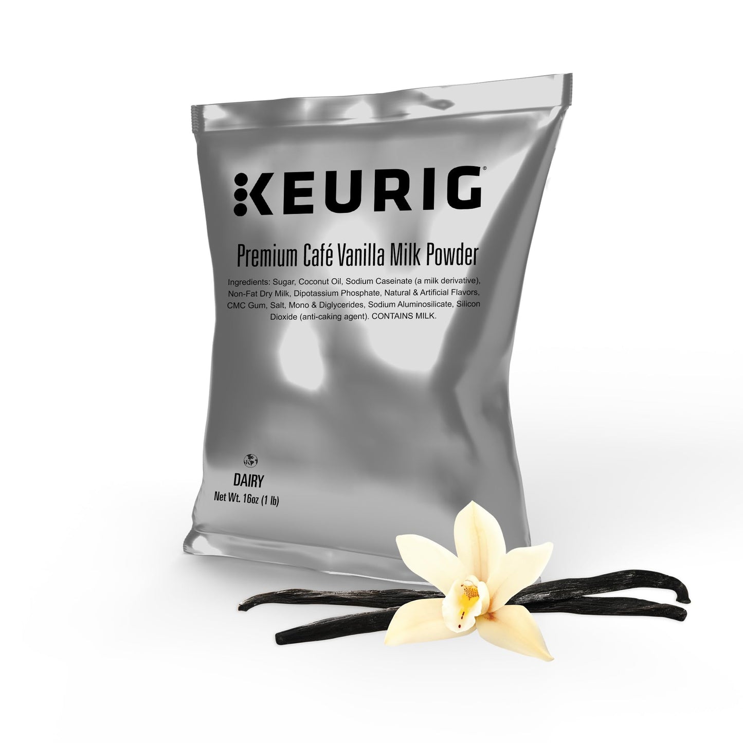 Keurig enhanced Caf? Vanilla Milk Powder  1lb Bag  Specialty Beverage Mix for Lattes & Cappuccinos  Makes about 30 Drinks  For Keurig Commercial malt-inspired  Contains Real Milk  12 Pack