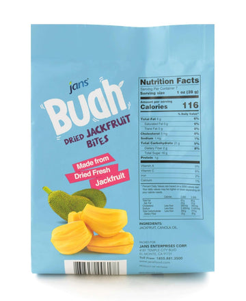 Jans Buah Dried Jackfruit Chips 7.05 oz (Pack of 6) Jack Fruit Chips - Real Fruit Snack - Gluten-Free, Sweet & Crunchy - Ready-t