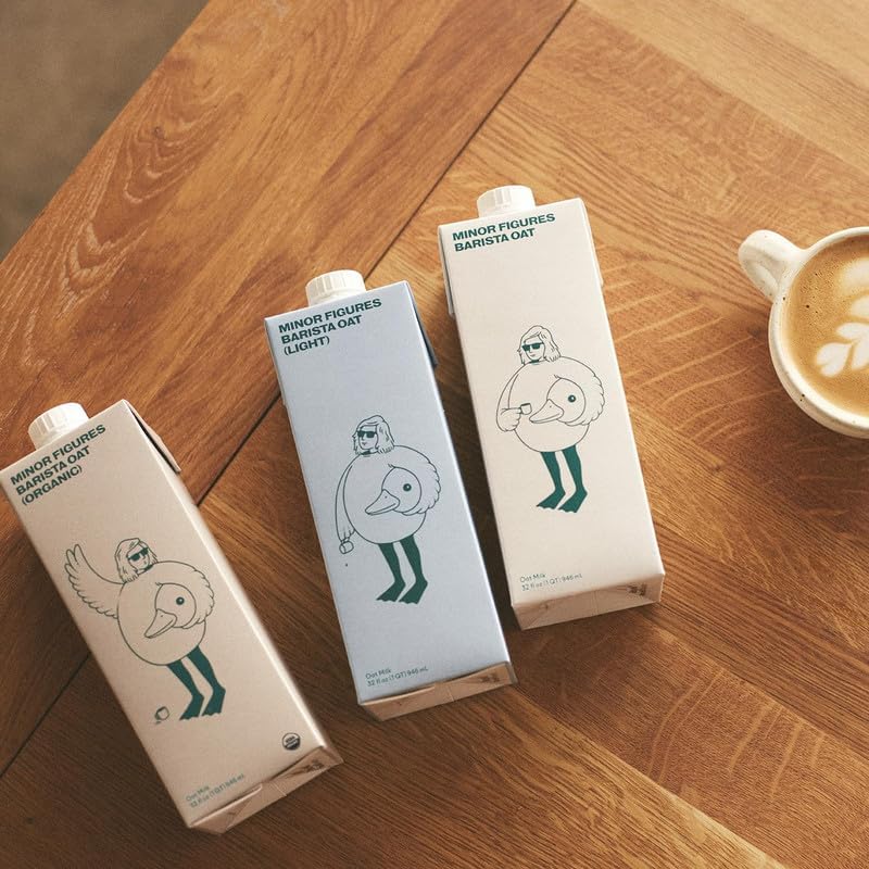 Minor Figures Oat Milk Organic Barista Standard Unsweetened 32 Fl Oz (Pack of 6) Vegan Non-GMO Dairy-Free
