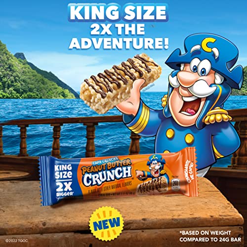 Cap'N Crunch Quaker King Size Treat Bars, Peanut Butter Flavor, 12 Count