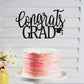 LVEUD Congrats Grad Cake Topper, Black Cardboard Graduation Decoration for 2025 Party