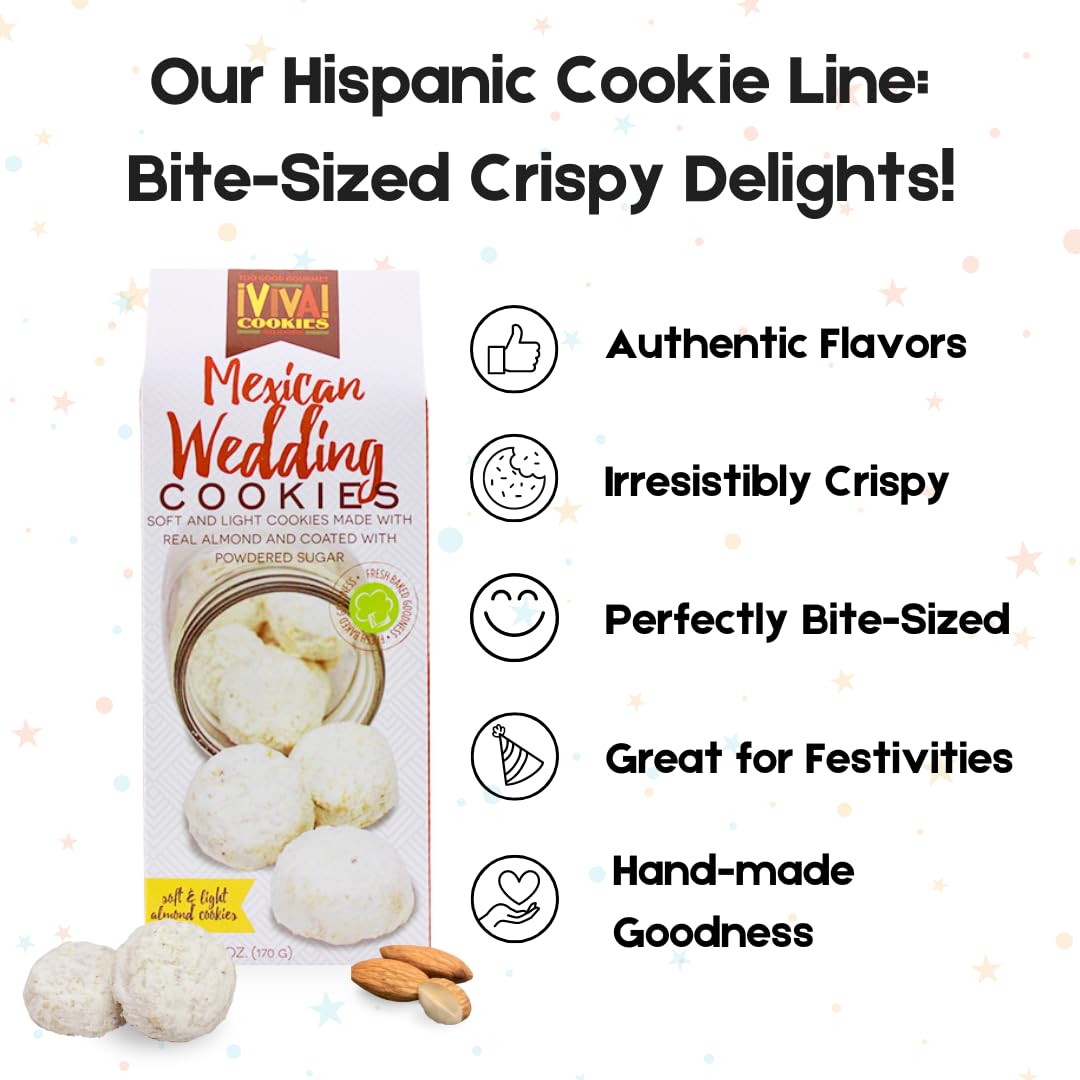 Too Good Gourmet Mexican Wedding Cookies | Soft & Buttery Bakery Desserts With A Dusting Of Powdered Sugar - Pack Of 3, 6Oz Boxe