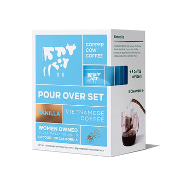 Copper Cow Coffee Vietnamese Vanilla Pour Over Coffee Kit, 7.4 Oz