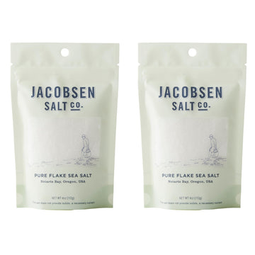 Jacobsen Salt Co. Pure Flake Sea Salt - Kosher Salt, Coarse, Non-Iodized Made in USA, Non-GMO, Steak Seasoning, Gourmet, Real Sa