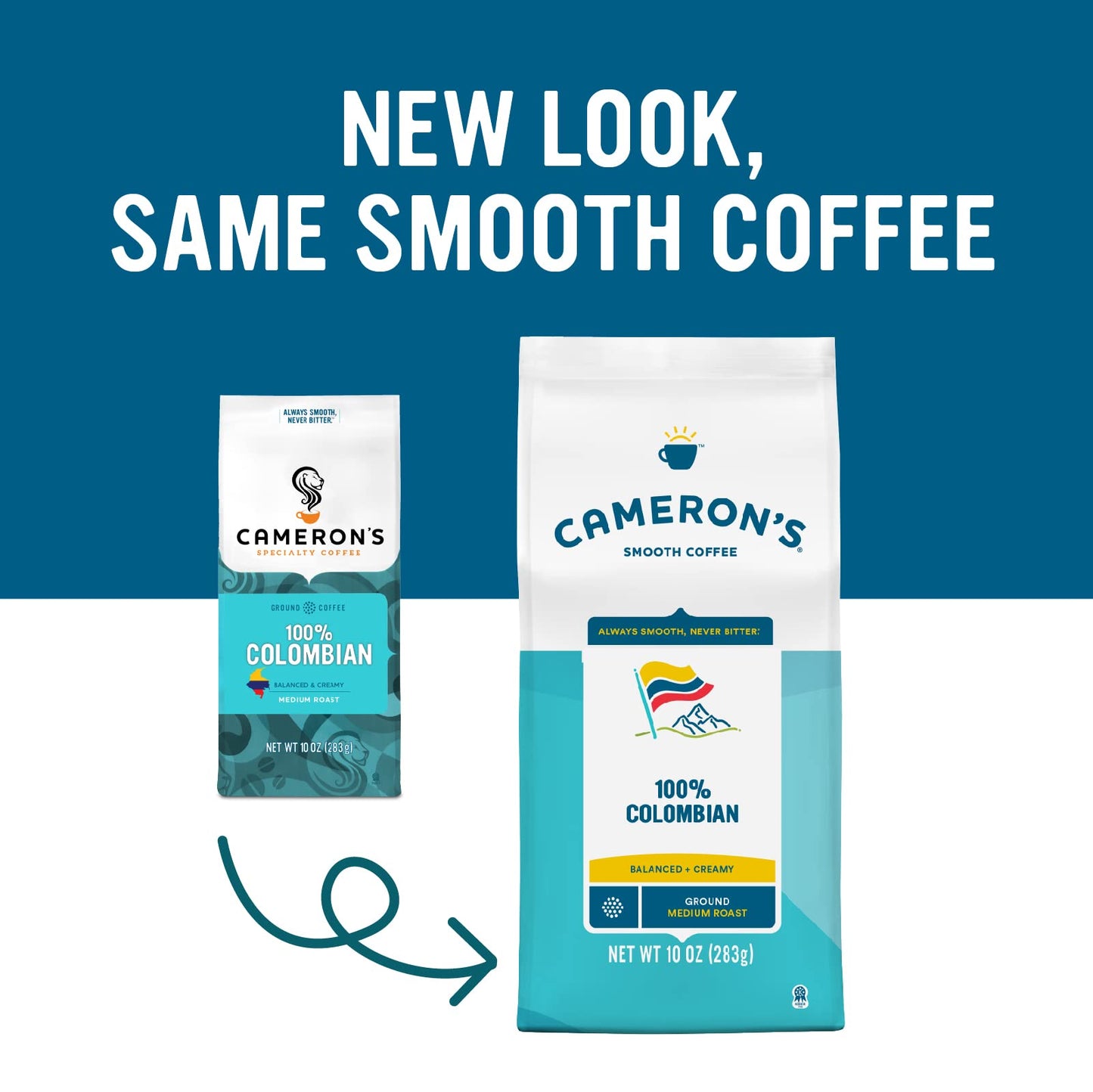 Camerons Coffee 100% Colombian Roasted Ground Coffee, 10 Ounce Bag, Brown