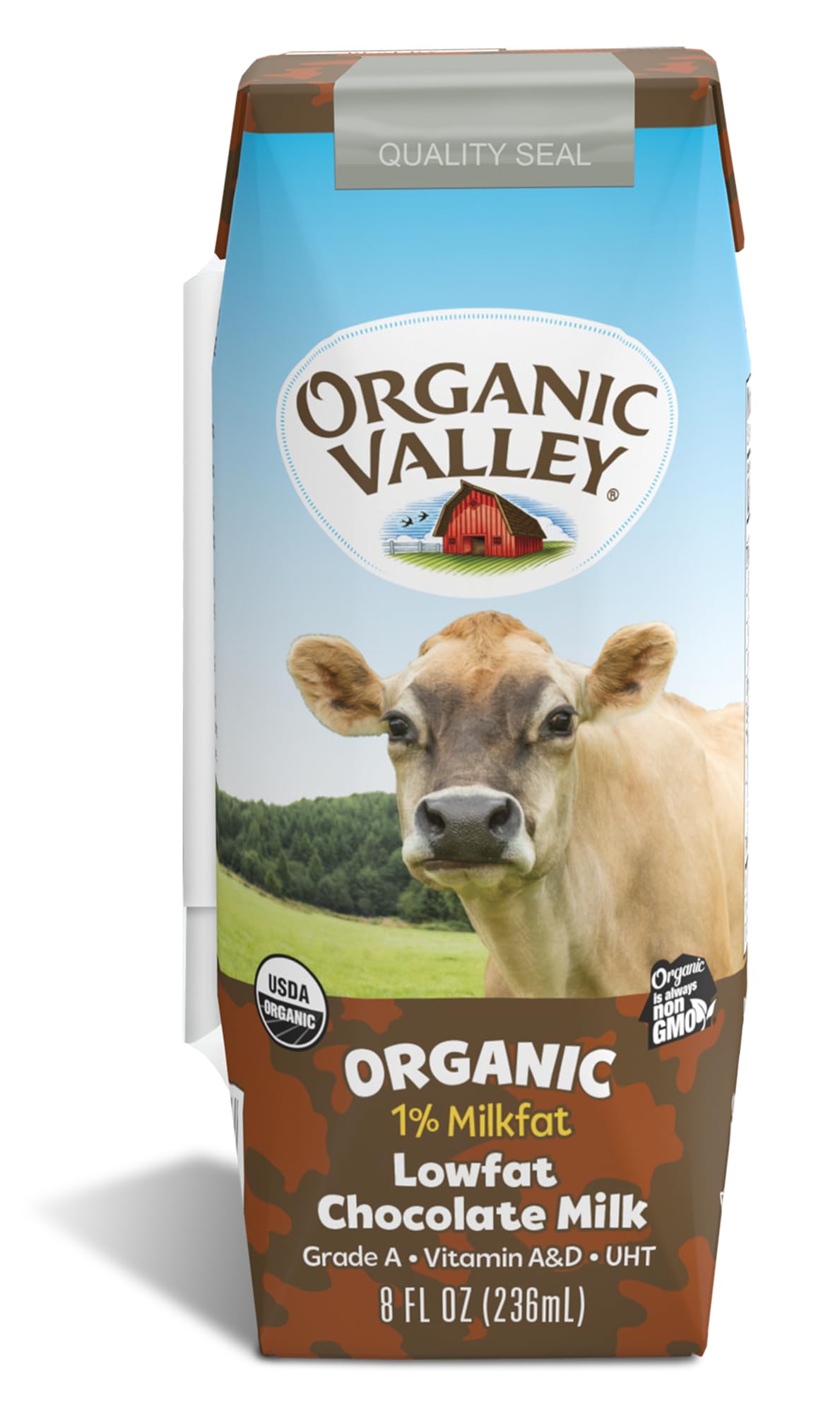 Organic Valley Organic Single Serve Chocolate Milk, 1% Low Fat, 8 Fl Oz (Pack of 24)
