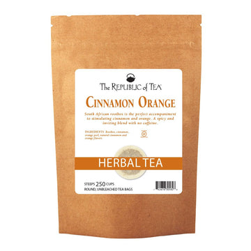 The Republic of Tea Cinnamon Orange Red Tea Bags - 250 Count, Caffeine-Free Herbal Tea