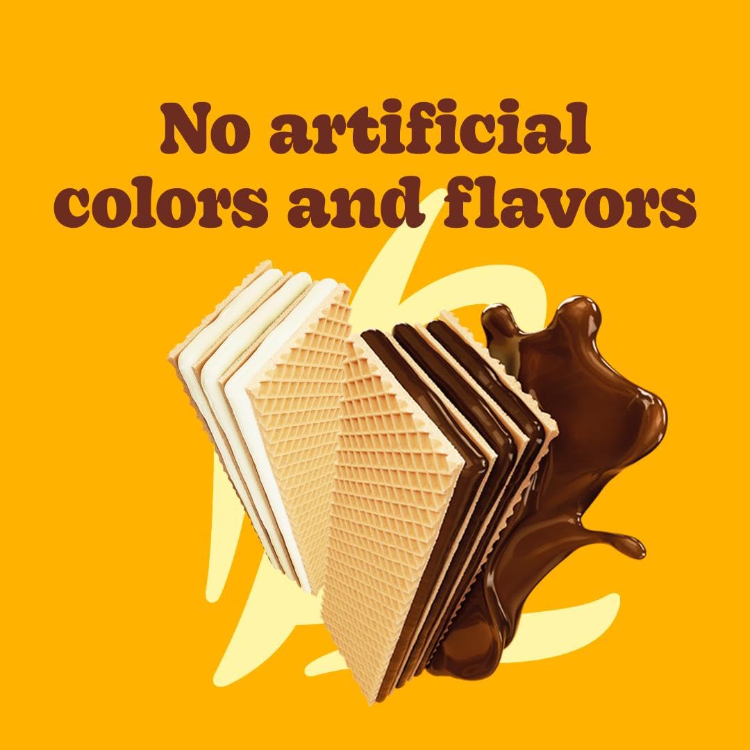 Bauducco Chocolate & Vanilla Wafer Cookies - Convenient Single Serve Wafer Cookies With 3 Layers of Cream - Delicious Sweet Snac
