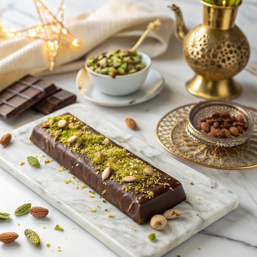 Dubai Chocolate Bar with Pistachio - 7 oz - Handmade Viral Dubai Chocolate - Crispy Shredded knafeh with Rich Chocolate  Ready to Eat  Perfect for Christmas (Pack of 1)