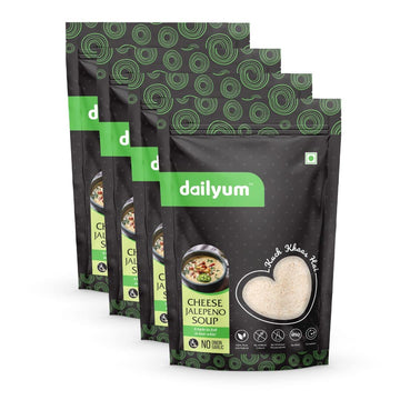 Dailyum Premium Instant Cheese Jalepeno Soup | No Onion No Garlic | Pack Of 4 | Ready To Eat Instant Soup |100% Natural | No Msg