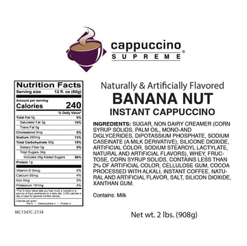 Cappuccino Supreme Banana Nut Cappuccino Mix - 2 lb Bag, 32 Fl Oz (Pack of 1)