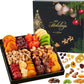 Christmas Dried Fruit & Nuts Gift Basket Arrangement Platter, Gourmet Food Snack Box, Healthy Kosher (12-Pack)