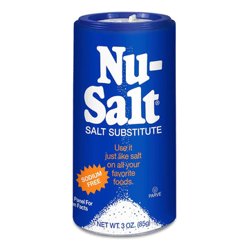 NU-SALT Sodium-Free Salt Substitute, 3oz Shaker Bottle, White, Model 01710714