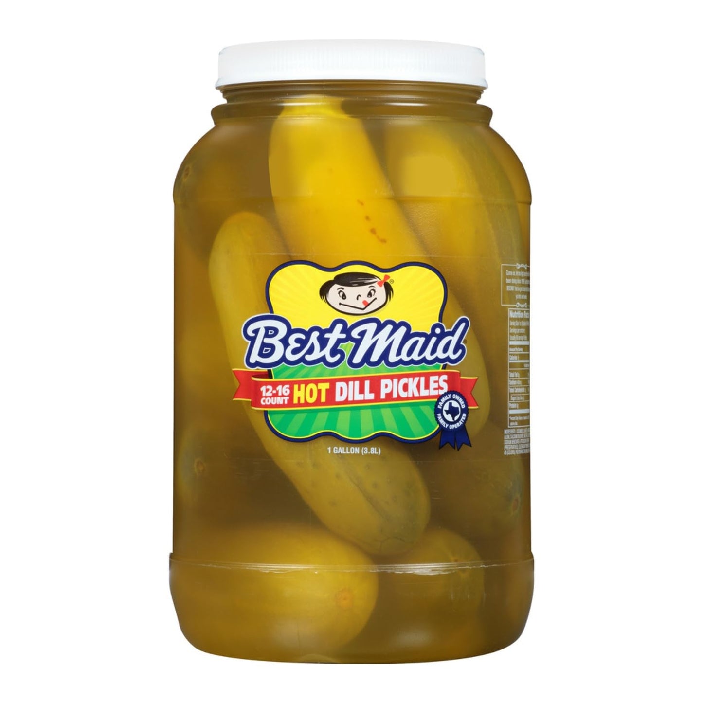 Hot And Spicy Pickle Whole Dill Pickles Fresh Pack, 1 Gallon Plastic Jar Best Maid