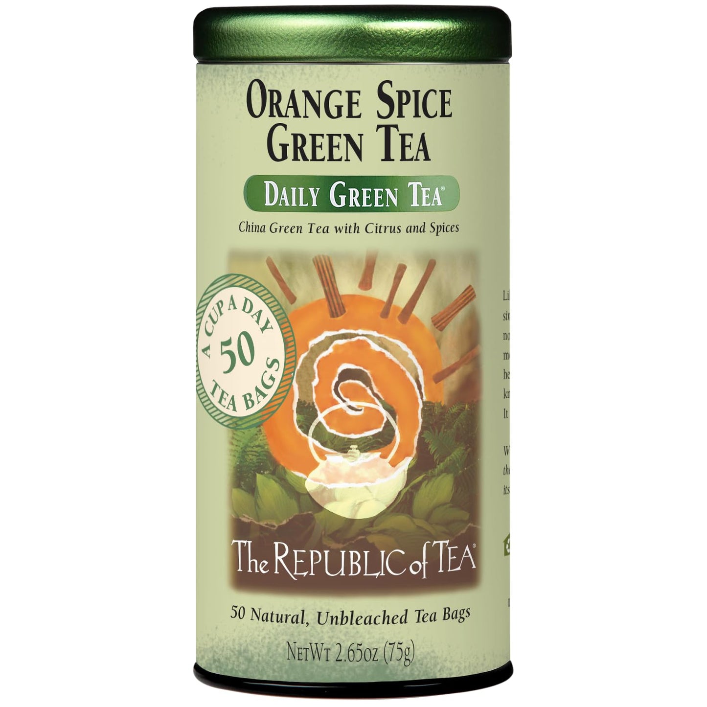 The Republic of Tea Orange Spice Green Tea 50 Count Pack