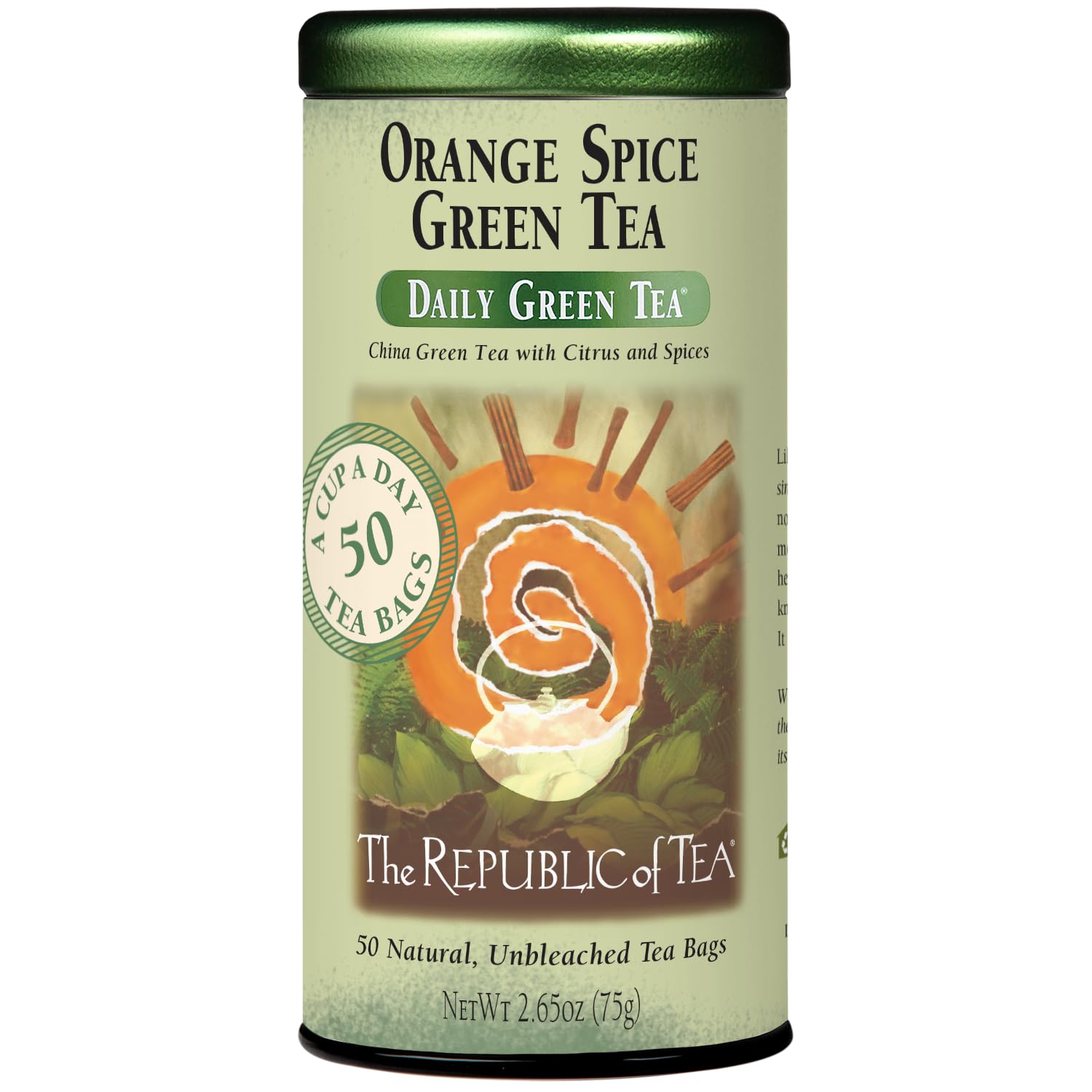 The Republic of Tea Orange Spice Green Tea 50 Count Pack