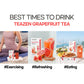 TEAZEN Grapefruit Tea, Sugar Free, Hibiscus and Green Tea, Powdered Mix Beverage from Korea, 10 Sticks, 1.76oz
