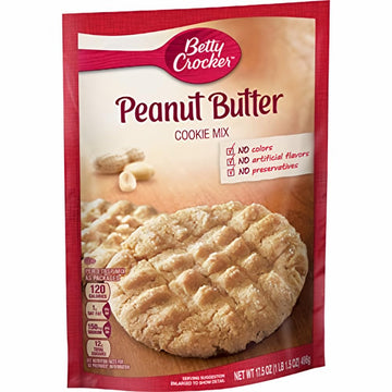 Betty Crocker, Peanut Butter Cookie Mix, 17.5oz Pouch (Pack of 6)