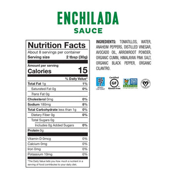 Fody Foods Vegan Green Enchilada Sauce Marinade, Tomatillo Avocado Oil, Low Fodmap Certified, No Msg, Gut & Ibs & Keto Friendly,