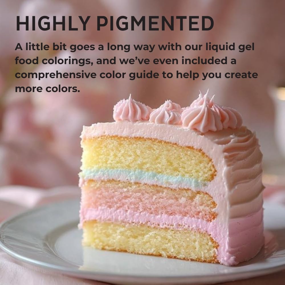 Chefmaster Liqua-Gel Food Coloring Kit, 4 Pack, Water-Based, Pastel Easter Colors, 0.7 Fl Oz Each