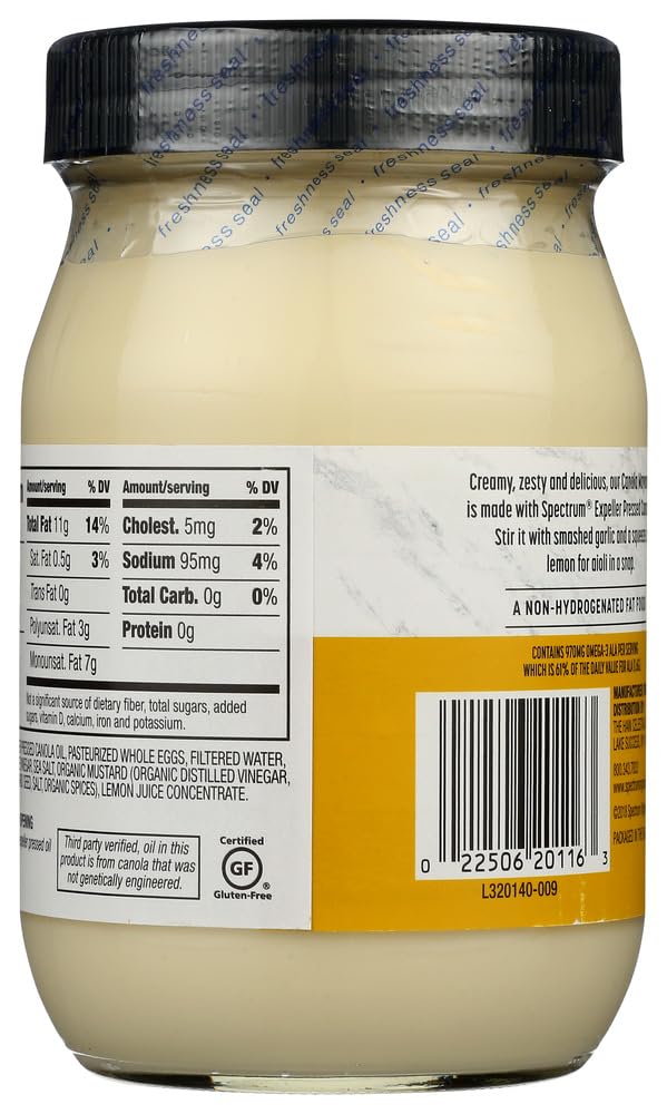 Spectrum Canola Mayonnaise, 16 Ounce - 12 per case.12