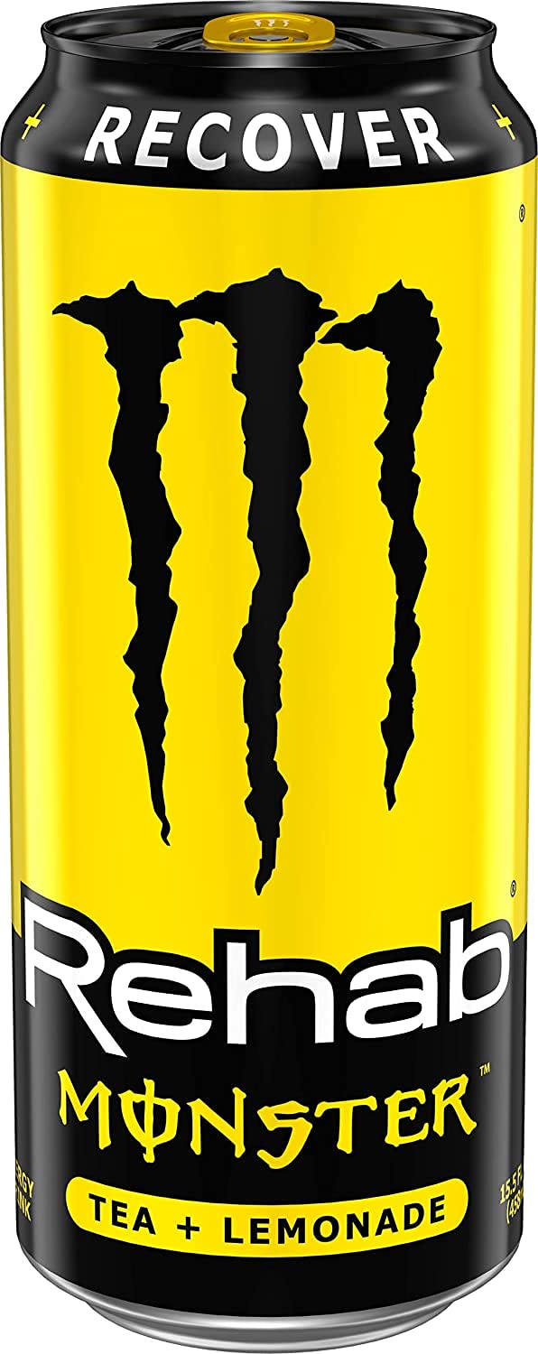 Monster Rehab Energy Drink, Tea Plus Lemonade, (Pack Of 12)