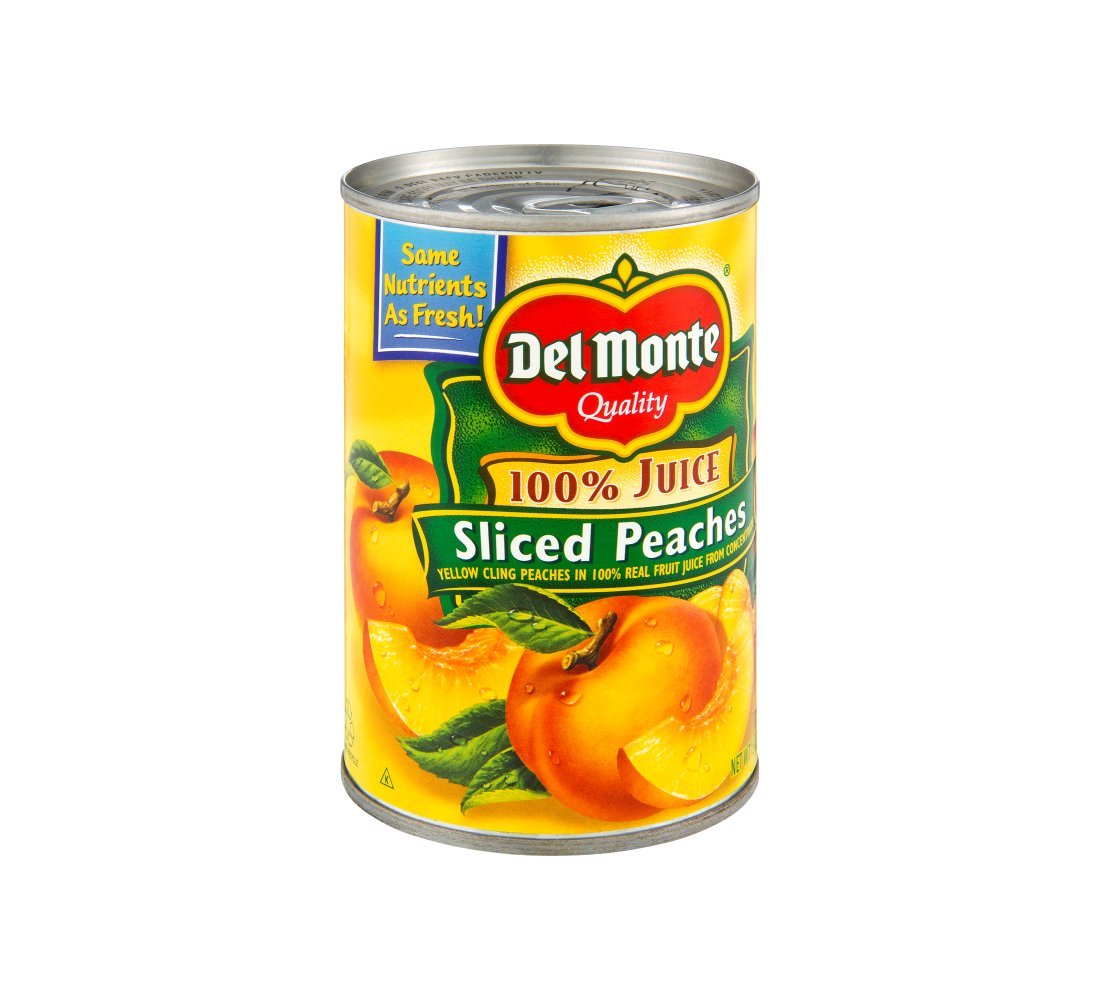 Del Monte Peaches Sliced Yellow Cling 100% Juice, 15 oz, 3 pk