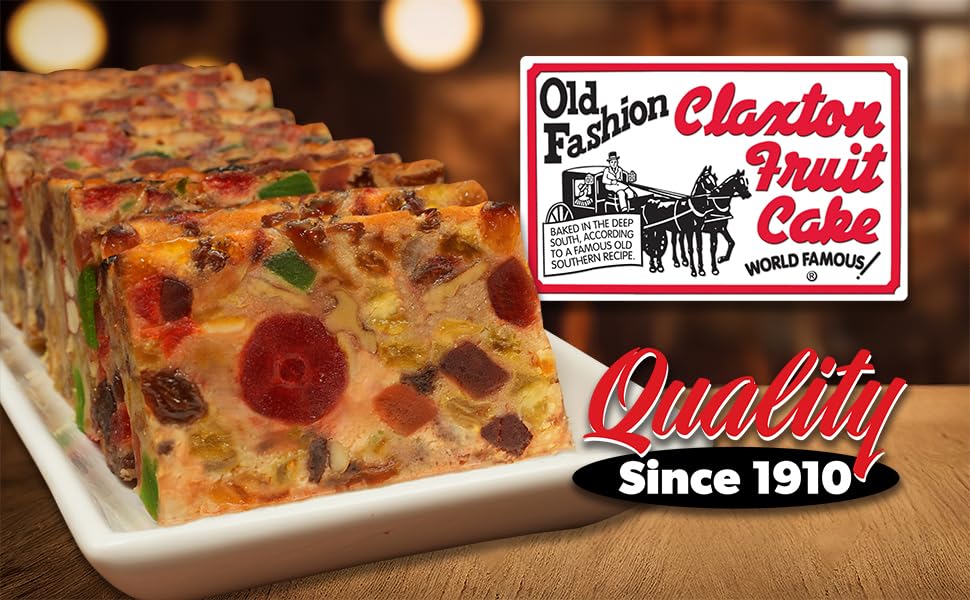Claxton Fruit Cake - 2-1 Lb. Dark Recipe - Each Cake Individually Wrapped For Freshness