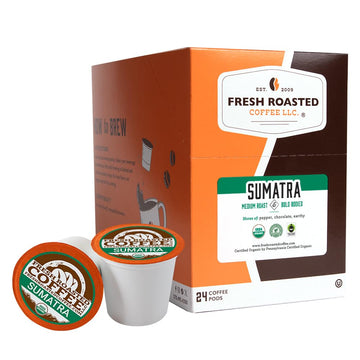 Fresh Roasted Coffee, Organic Sumatra, Fair Trade Kosher Rfa, K-Cup Compatible, 24 Pods