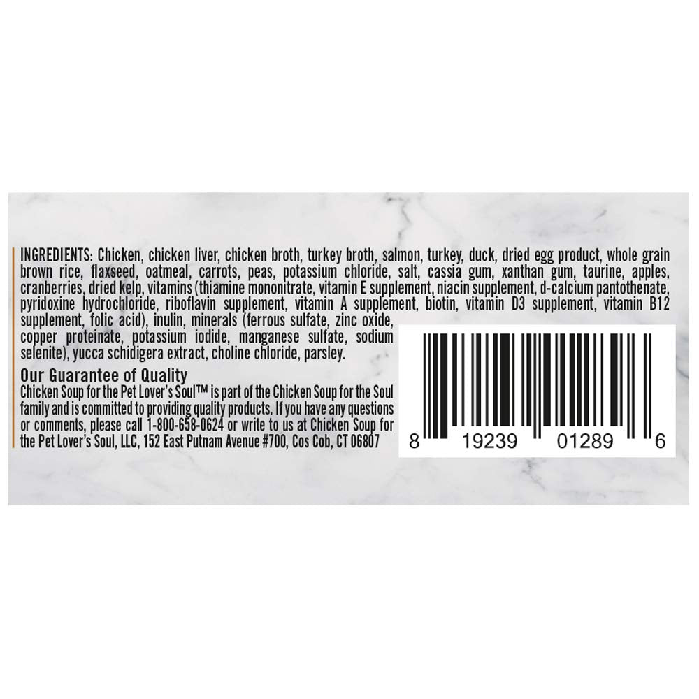 Chicken Soup For The Soul All Natural Enhanced Mature-Themed Wet Cat Food, Real Meat First Ingredient, No By-Products, Artificial Colors, Flavors Or Preservatives, Chicken & Turkey Pate, 5.5Oz (Pack Of 24)