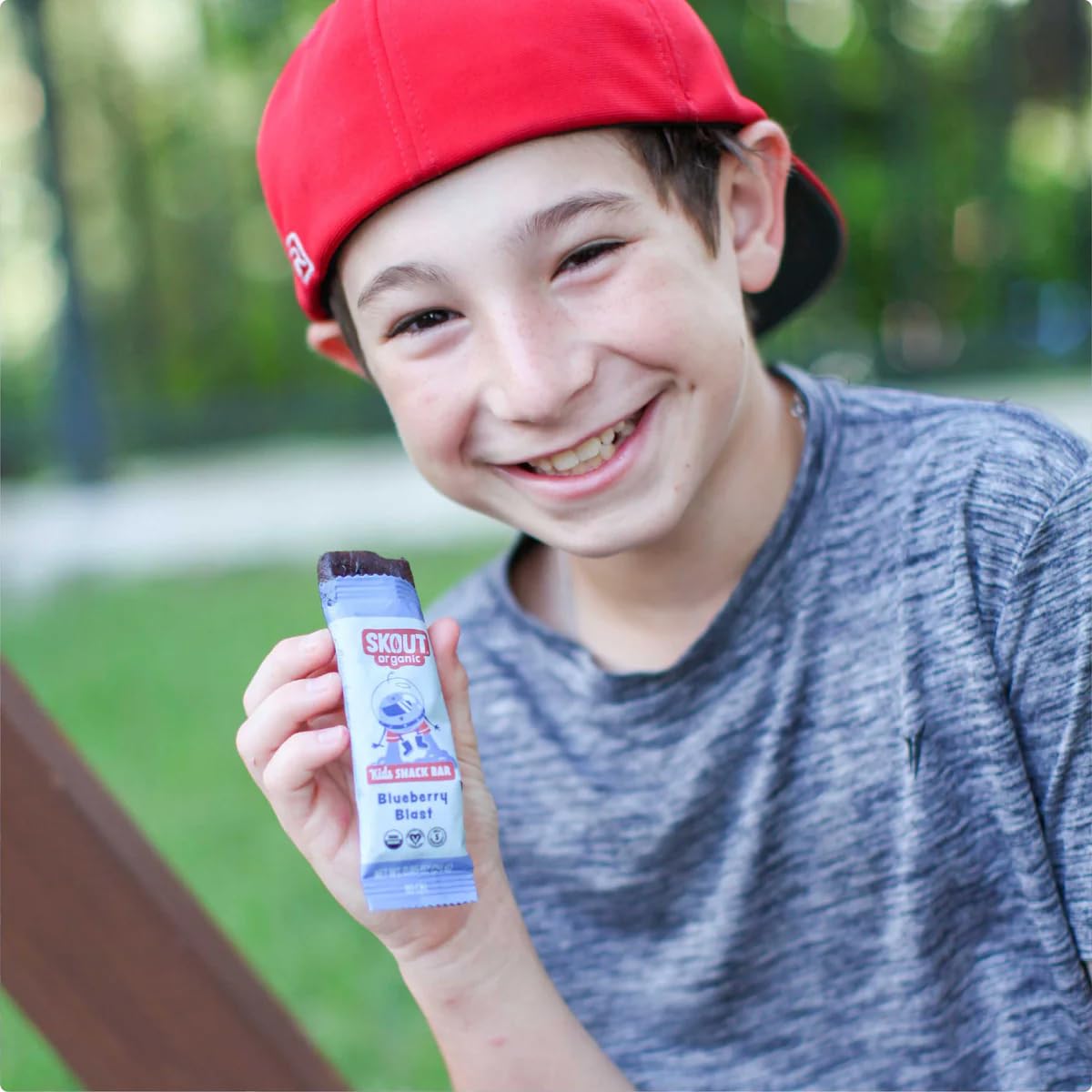 Skout Organic Blueberry Blast Real Kids Snack Bars (18 Pack) | Organic Kids Snack Bars | Plant-Based Nutrition, No Added Sugar |