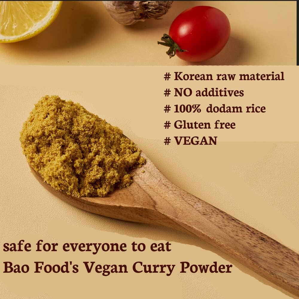 Baofood 100% Dodam Rice Gluten-Free Vegan Fiber Curry Powder (1Ea / 3.52Oz) - No Additive, Non-Spicy, All-Natural, Healthy Food