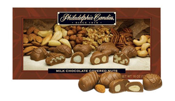 Philadelphia Candies Milk Chocolate Covered Assorted Nuts Gift Box, 1 Pound (Almond, Brazil, Cashew, Hazelnut, Pecan, Walnut)