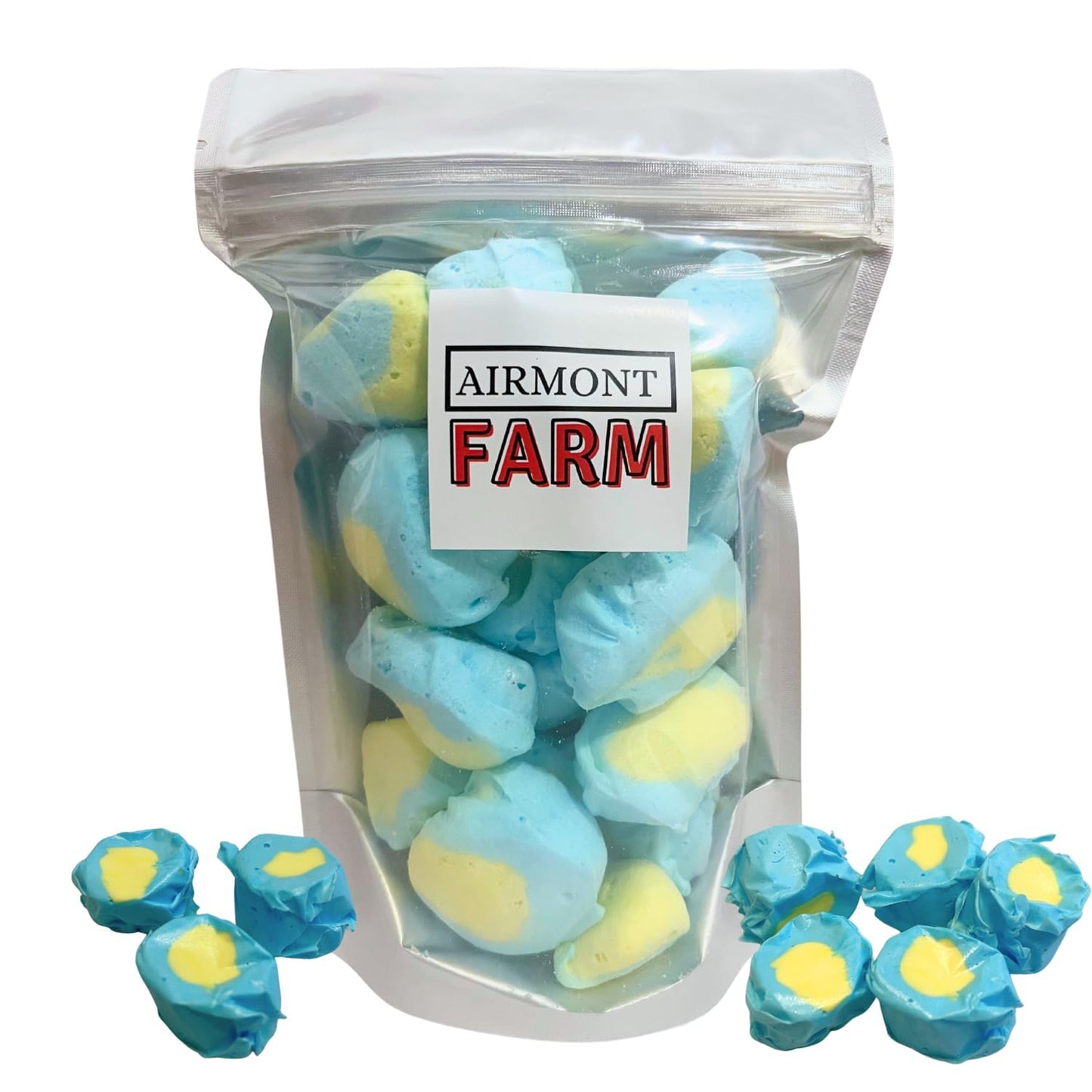 Airmont Farm Freeze-Dried Candy Salt Water Taffy - Passionfruit Flavor - 2 oz - Bite-Sized Pieces - Crunchy Snack