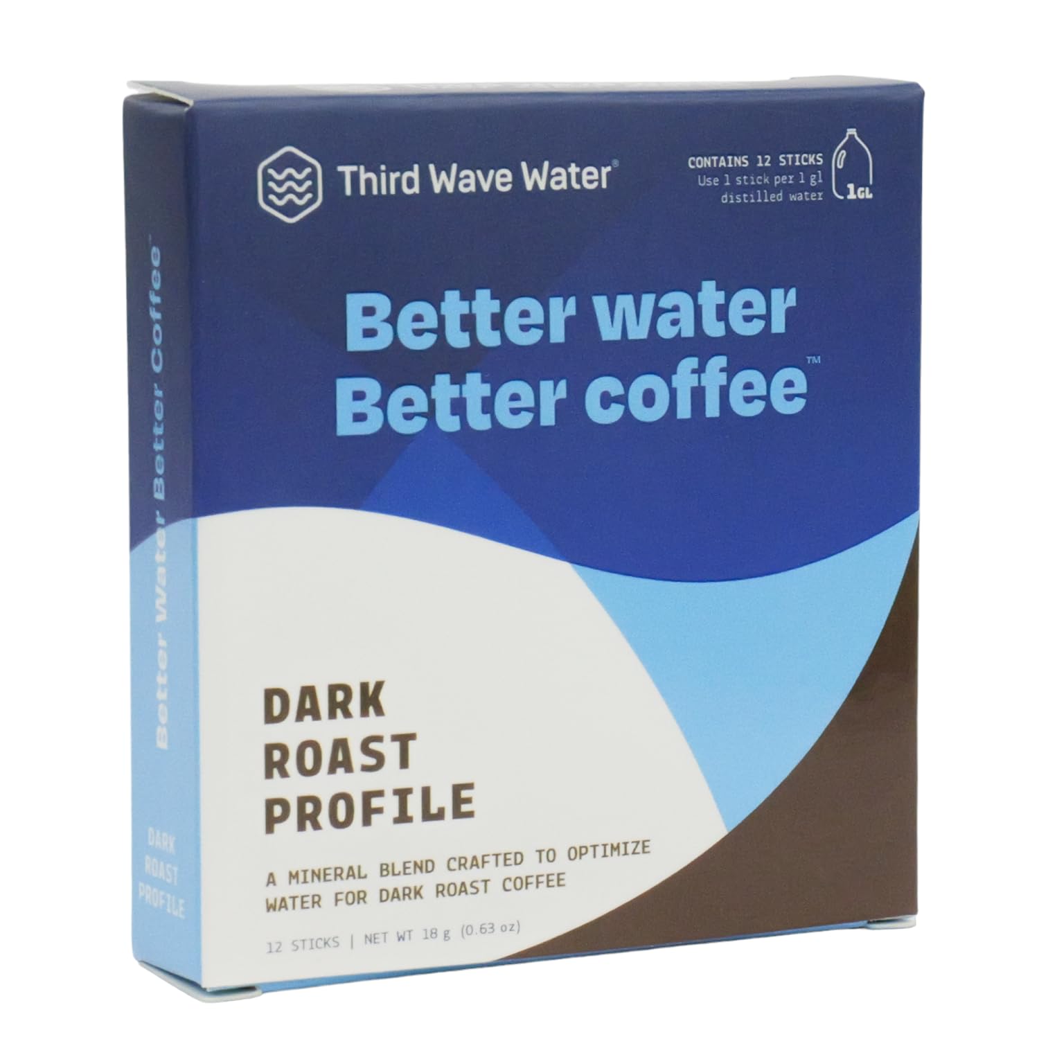 Third Wave Water Dark Roast Profile - 12-Pack Gallons for Bold Smooth Coffee