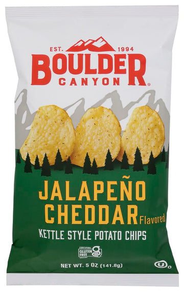 Boulder Potato Chips, Jalapeno Cheddar, 5-Ounce Bags (Pack Of 12)