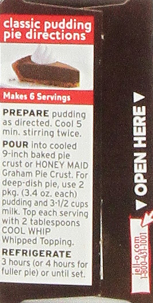 Jell-O Chocolate Fudge Cook & Serve Pudding & Pie Filling 3.4-Oz (Pack of 4)