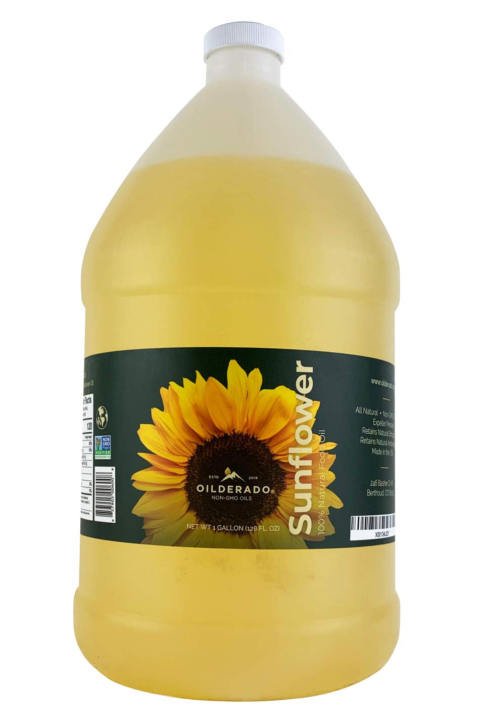 Oilderado Sunflower Oil, Naturally Expeller Pressed, Non-GMO Certified, Sunflower Cooking Oil, High-Heat Cooking, Great for Dres