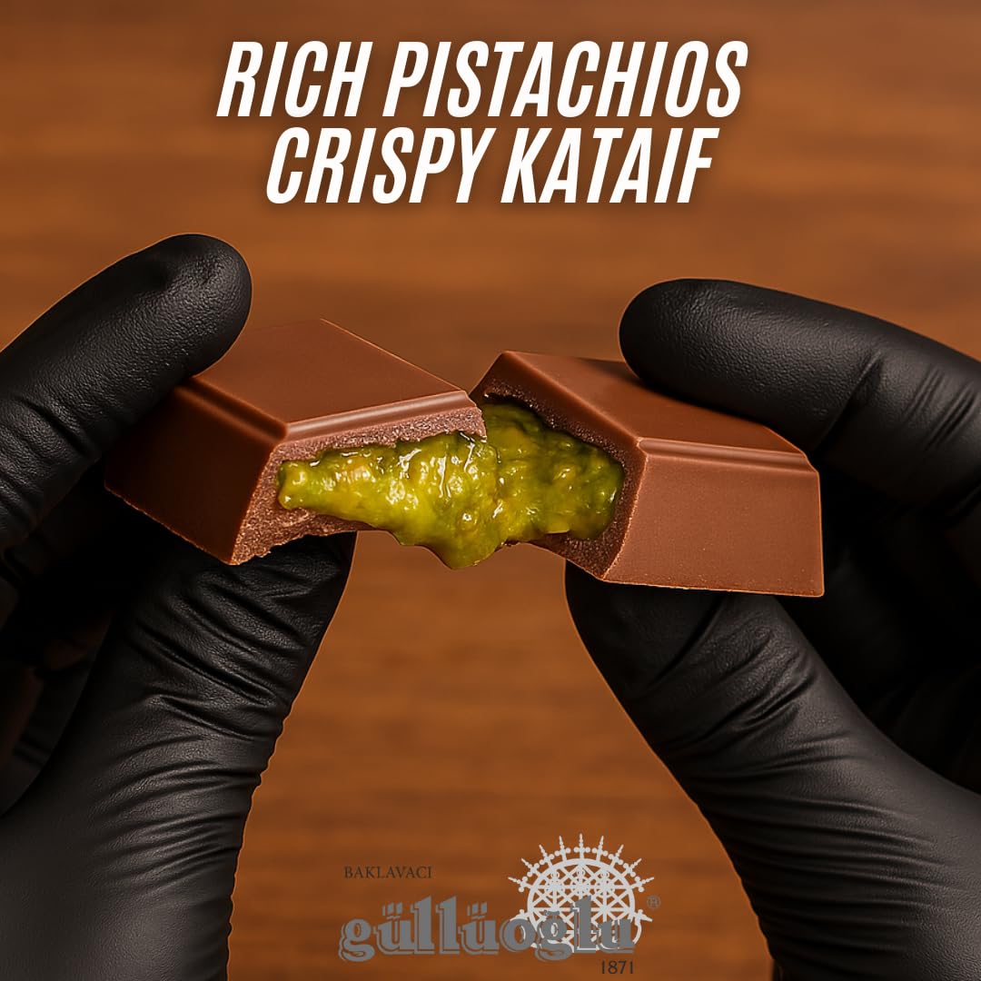 Gulluoglu Dubai Chocolate Kunafa with Pistachio - 3.4 oz (Pack of 3) - Fresh, Ideal Gift for All Occasions