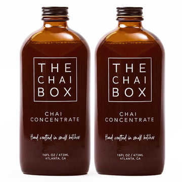 The Chai Box - Sweetened Chai Tea Concentrate - Vegan, Gluten Free, All Natural Ingredients, Black Tea, W/Cinnamon & Cardamom -