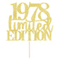 Limited Edition 1978 Cake Topper 47Th Birthday Happy Birthday Cake Topper Men And Women Cheer 47Years Old Handmade Golden Glitte