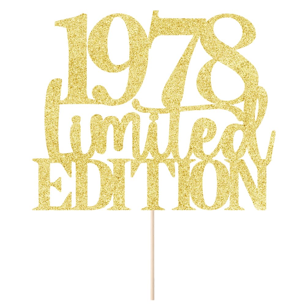 Limited Edition 1978 Cake Topper 47Th Birthday Happy Birthday Cake Topper Men And Women Cheer 47Years Old Handmade Golden Glitte