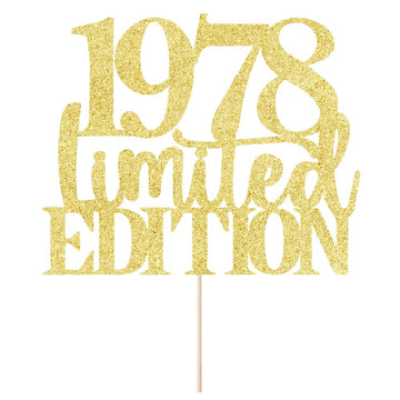 Limited Edition 1978 Cake Topper 47Th Birthday Happy Birthday Cake Topper Men And Women Cheer 47Years Old Handmade Golden Glitte