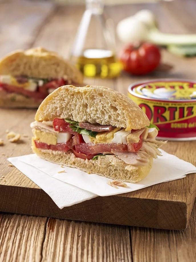 Ortiz Tuna in Olive Oil, 3.95oz Oval Tin 6 Pack | Superior Canned Tuna in Olive Oil | Ortiz White Tuna in Olive Oil [3.95oz/112g