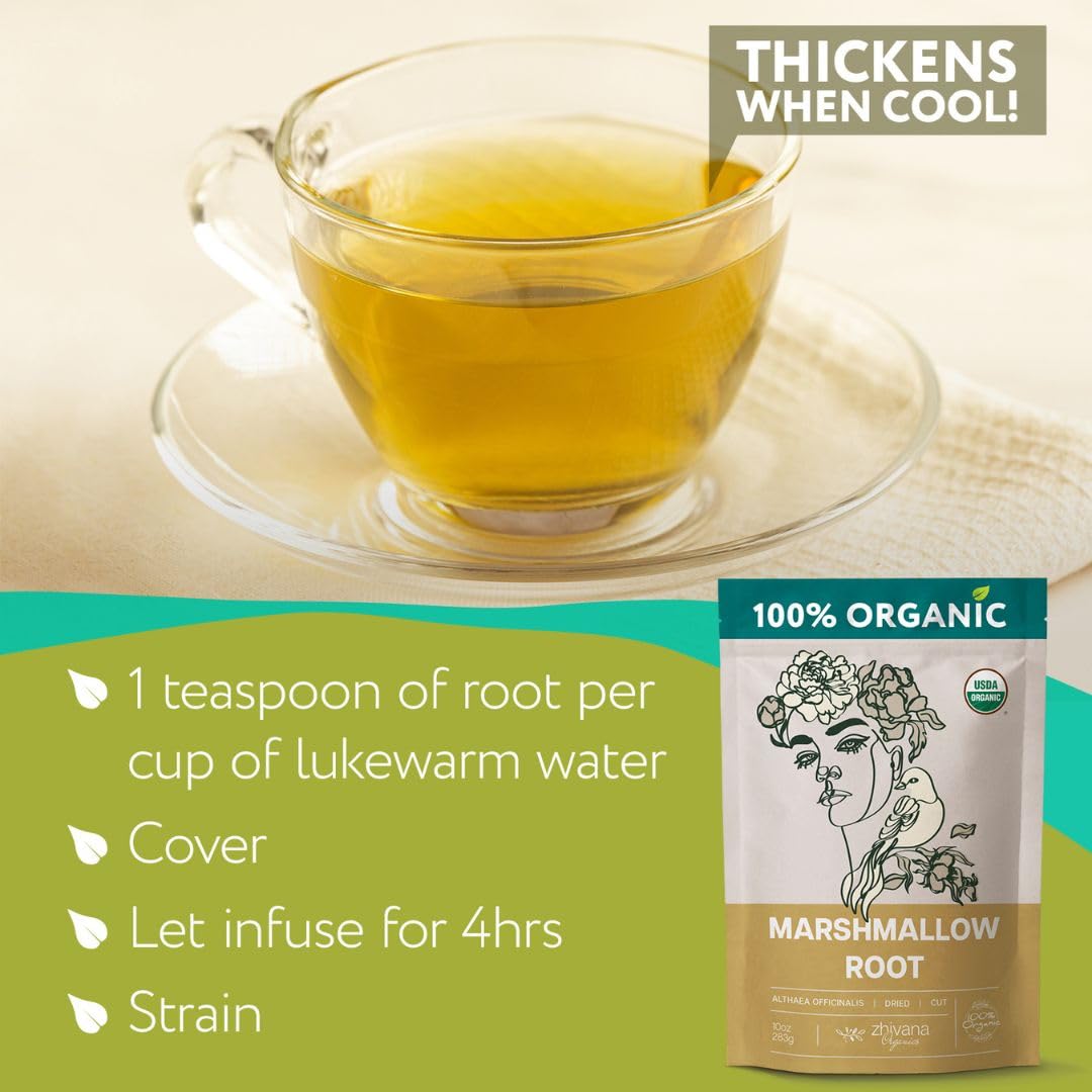 Marshmallow Root Tea (Althea Officinalis) - Organic Marshmallow Root - 4oz