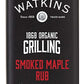 Watkins Organic Grilling Smoked Maple Rub, Non-GMO, Kosher, 3.8 Oz, 1-Pack