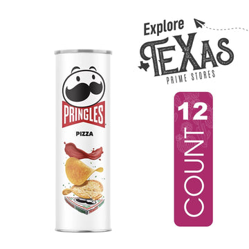 Pringles 12- Count Of Pizza Potato Crisps Chips, On-The-Go Lunch Snack 5.5 Oz Can + 1 Freebie By Unique Outlet